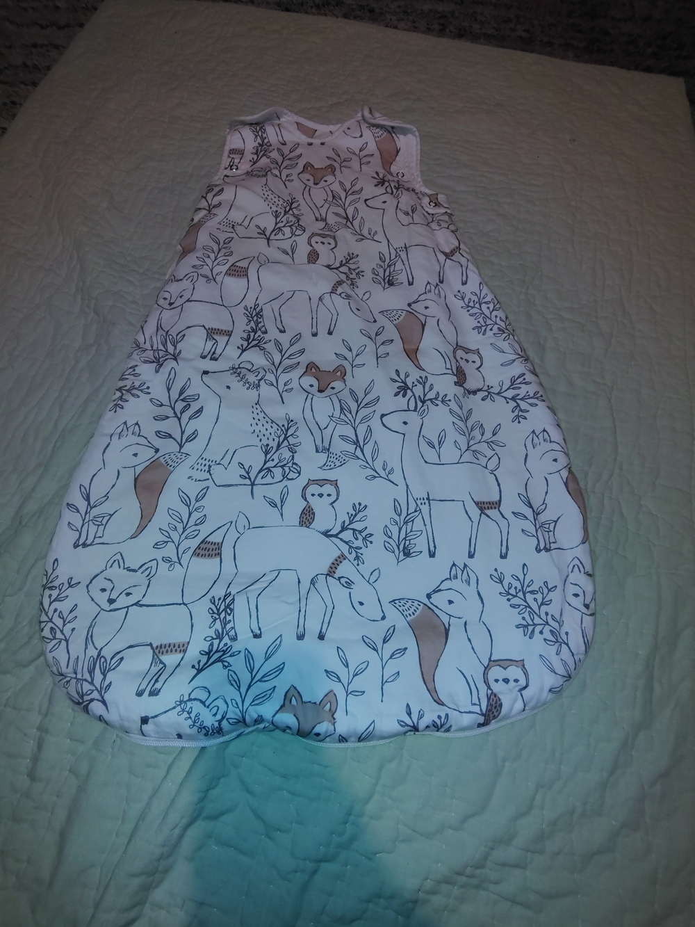 White Woodland Animals Sleep Sack for Kids - Unbranded